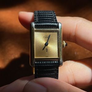 RARE****Cartier tank sunburst woman 21mm